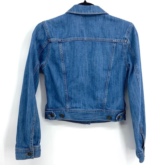 ARITZIA Talula Denim Blue Jean Jacket Button Up Collared Long Sleeve Size Small - Picture 2 of 8